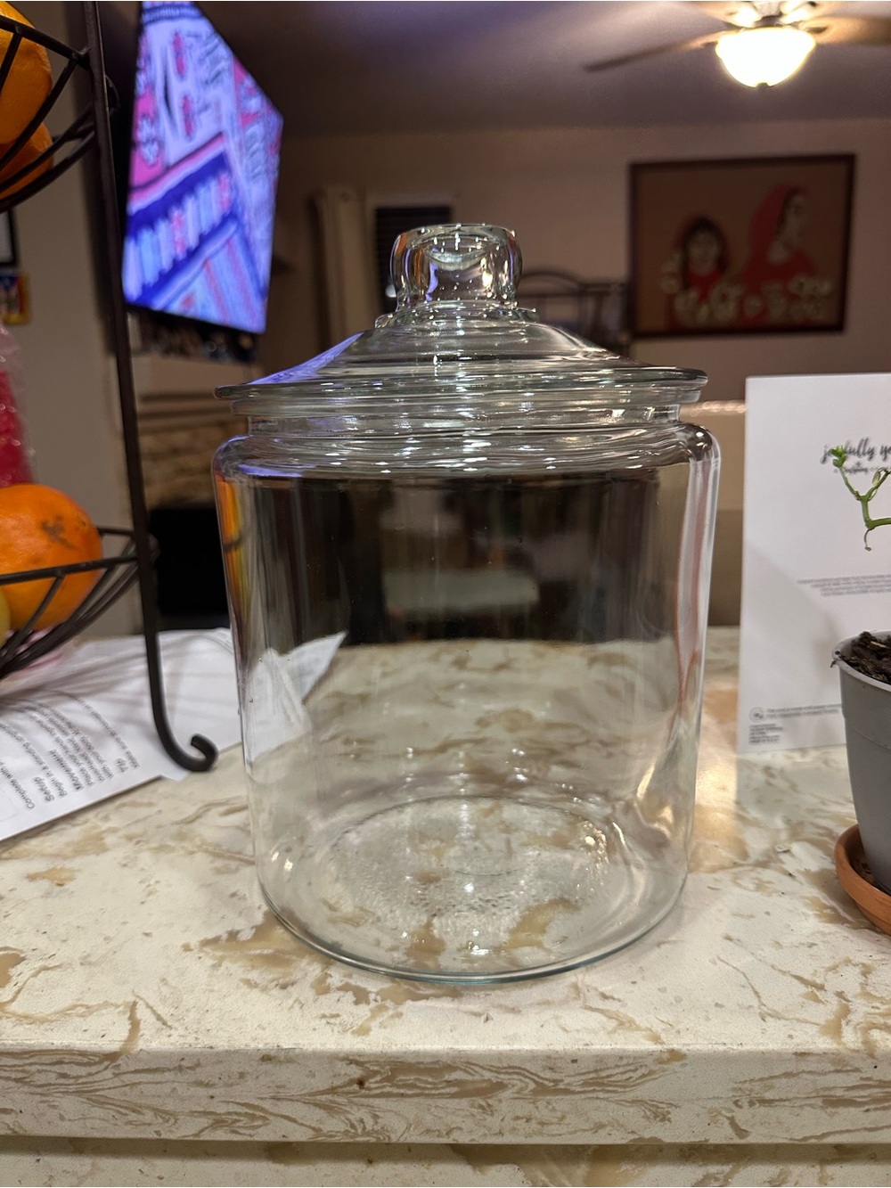 Vintage Anchor Hocking 349H 1-Gallon Storage Jar With Lid In Original Box